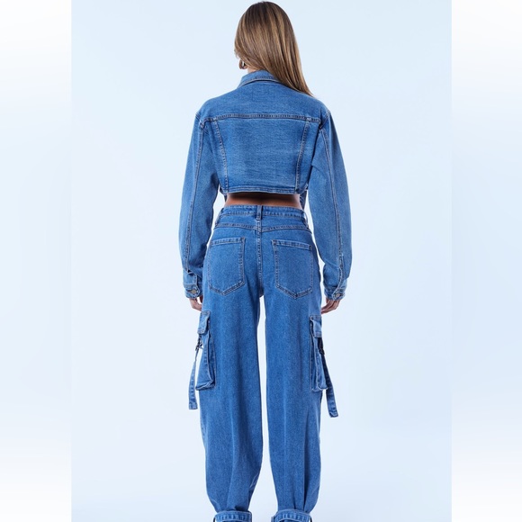 Denim cargo oversized jeans - Picture 4 of 8